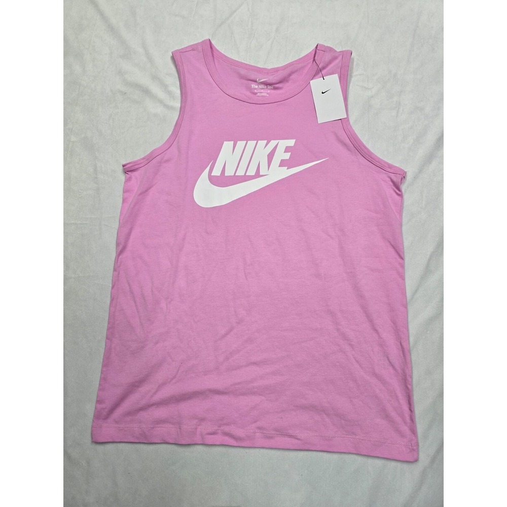 Nike Sportswear Icon Futura Tank Top‎ Men's Sz Small S AR4991-621 Pink/White New